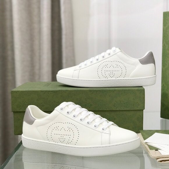 Women's white and gray sneakers shoes of Gucci - Picture 1 of 4